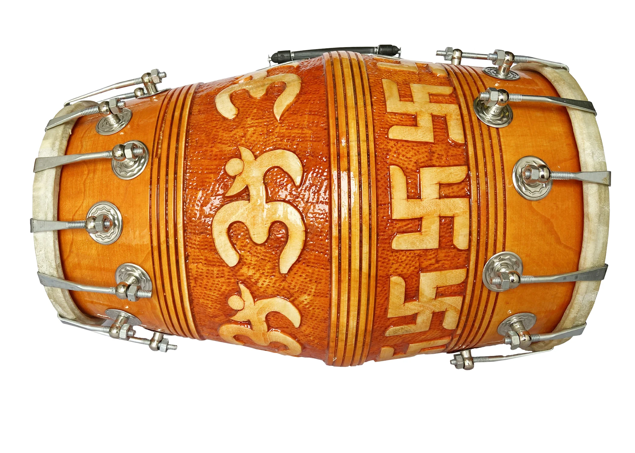 Om-carving-36-nut-Dholak-kit-5